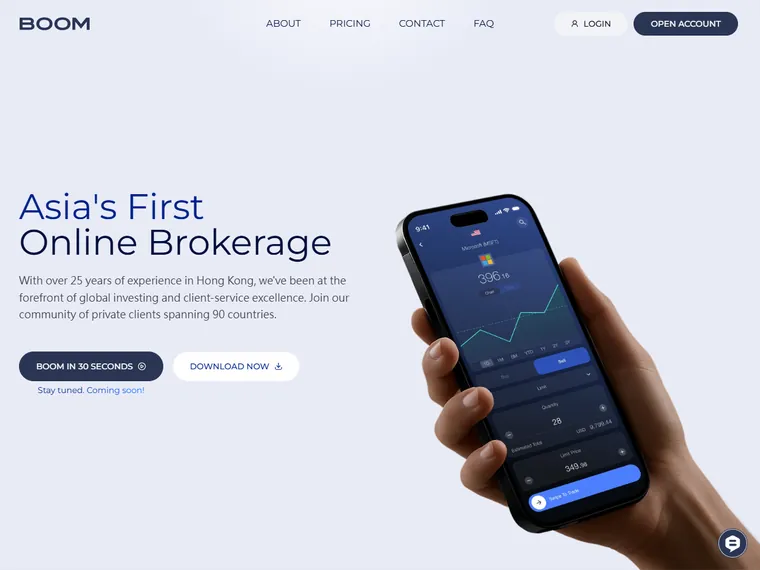 Boom website